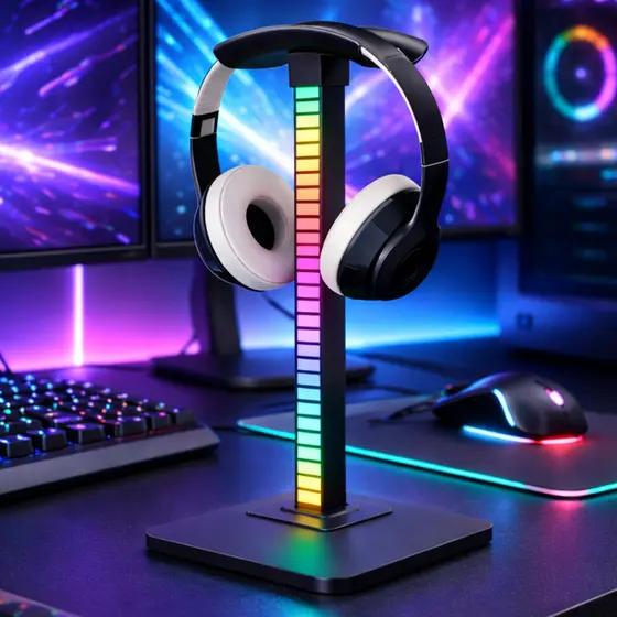 Suporte de Mesa para Fone Headset Gamer Universal Elegante Rgb Original