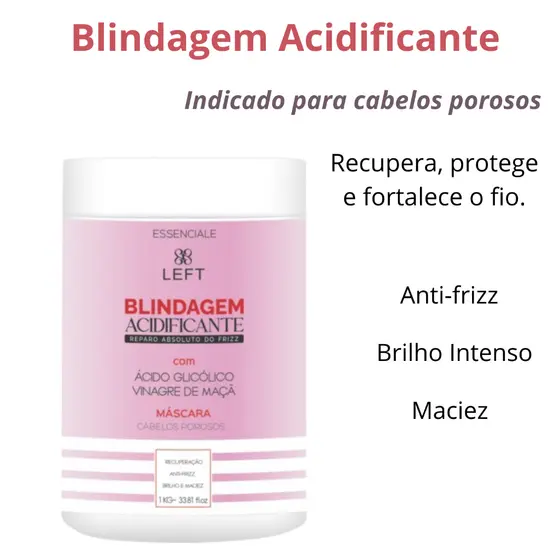 Máscara Blindagem Acidificante Ácido Glicólico e Vinagre de Maçã 1kg Essenciale Left
