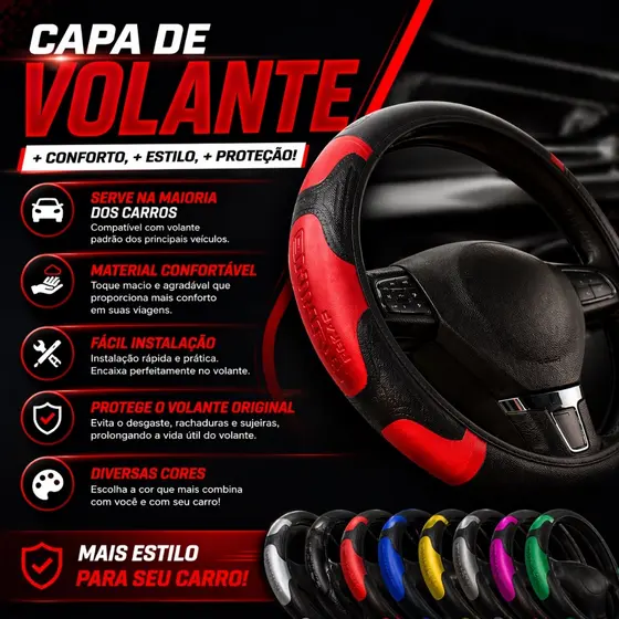 Capa de Volante Universal 38cm Várias Cores