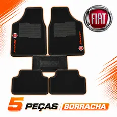 Tapete Fiat 5 peças Borracha Uno Punto Strada Mobi Fastback Siena Palio Idea Pulse Toro Argo Doblo