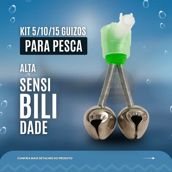 Kits de 10, 15 e 20 Sininhos Duplo Alarme Para Vara De Pesca