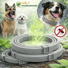 Coleira Antipulgas Cães Proteção Pulgas Carrapatos Leishmaniose Ajustável Silicone