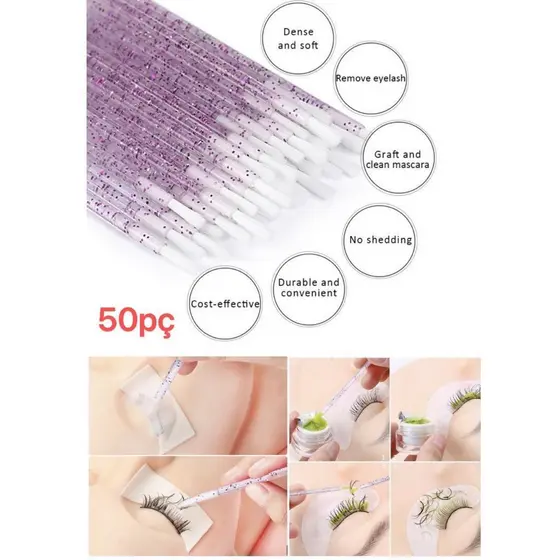 Escova De Nylon Descartável Micro Cristal Rímel Extensões De Cílios Ferramentas De Maquiagem