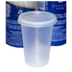 Copo descartavel 200ml com tampa, kit com 100unid.
