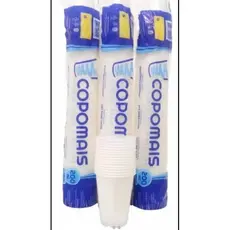 Copo ou Tampa  transparente Descartável 200ml. Copomais 100unid.