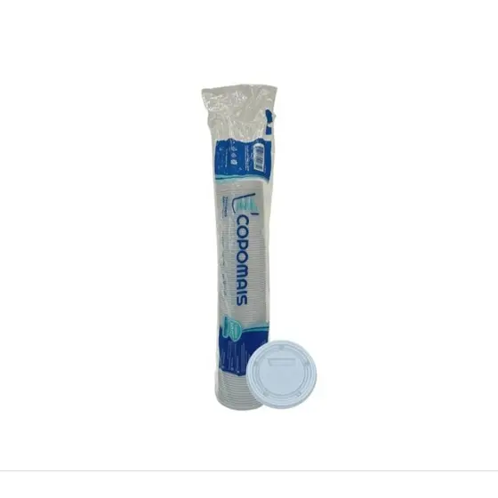 Tampa Descartável para Pote de 100ml/180ml/200ml transparente Copomais.