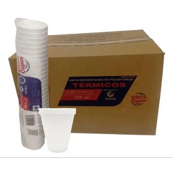 Copo termico de isopor 180ml, Ultracopos.