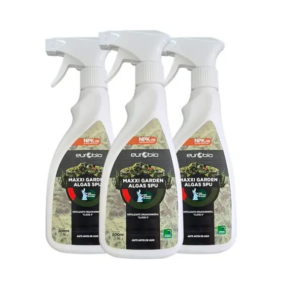 Fertilizante Foliar Maxxi Algas Para Folhagens e Suculentas SPU 500ml Kit com 3