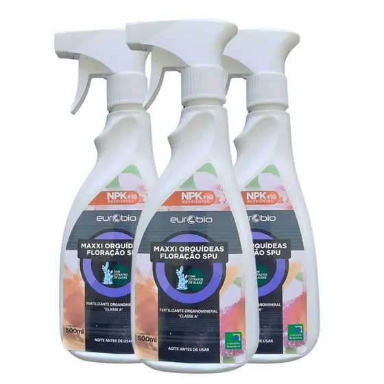 Fertilizante Foliar Maxxi orquídeas floração SPU 500ml Kit com 3 Unidades