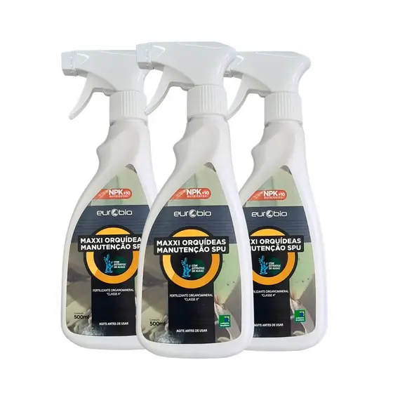 Fertilizante Foliar Maxxi Orquídeas Manutenção SPU 500ml Kit com 3