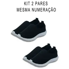 Kit 2 Pares Tênis Infantil Calce Fácil Meia Macio
