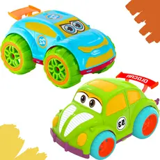 Kit 2 Brinquedos Didáticos Carrinhos Fusquinha Mini Panther Baby Grande Divertidos Menino Menina