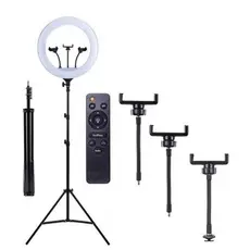 Ring Light 18 polegadas Com Suporte 3 Celulares e Tripe 2,10