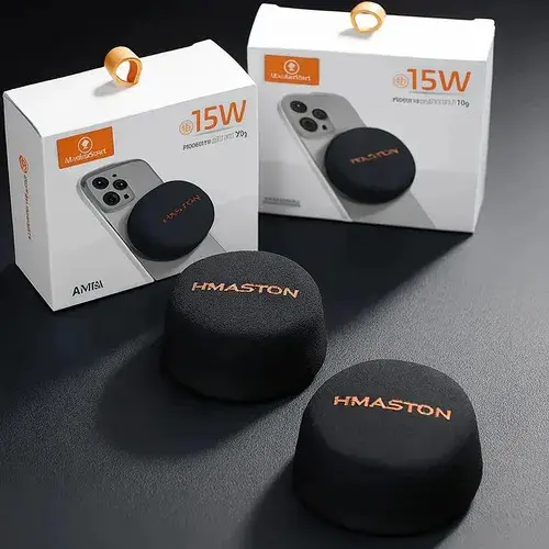 Caixa de Som Bluetooth Magnética 15W AM55 Portátil TWS Indução Sem Fio Preto