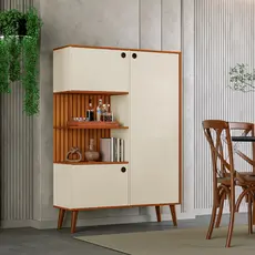 Armário organizador  3 portas e 7 prateleiras sala ,cozinha pés em poliuretano  e pintura ripado 3D