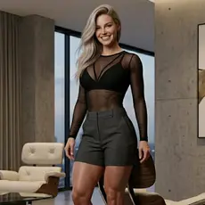 Body Tule Feminino Manga Longa Bori Transparente Preto e Branco Tendência Casual
