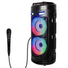 Caixa de som bluetooth grande com microfone RGB Portátil