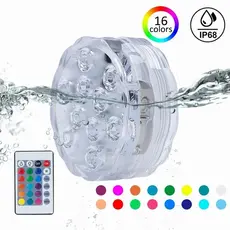 Kit 1-4 Luz Led Piscina Colorida Controle Remoto Pilha Ventosa Para Piscina / Jardim / Festa