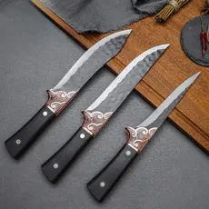 Faca Cutelo Forjado Artesanal Rustico Com Bainha Churrasco Desossar Carne Chefe de Cozinha