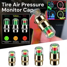 4 Pçs Luminoso Carro Motocicleta Medidor De Pressão Dos Pneus Alarme Monitoramento Válvula Capa Sensor Detecção Externa