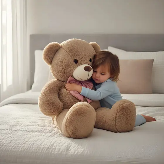 Urso de Pelúcia 90cm Tamanho Grande Hipoalergênico Com Laço Lindo Macio