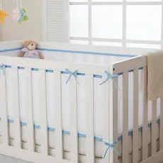 Tela Protetora Lateral Berço Padrão Americano Bebê Segurança Conforto Ajustável Respirável
