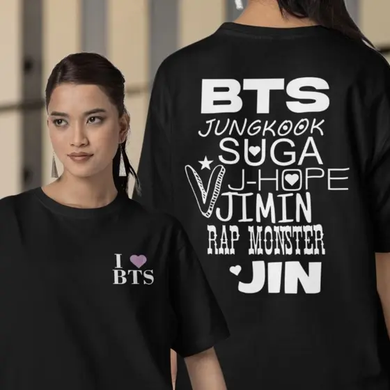 Camiseta Unissex Banda Bts Grupo Kpop Coreano Bt21 Boys Boy I Love Show Fãs 10