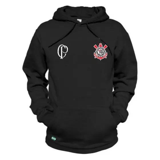 Blusa Moletom  Canguru Casaco Timão Futebol Corinthians Blusa de Frio Torcedor Futebol Corintiano Inverno 2025