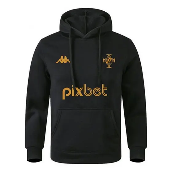Blusa Moletom Flanelada Vasco Dourado Ótima Qualidade Com Capuz