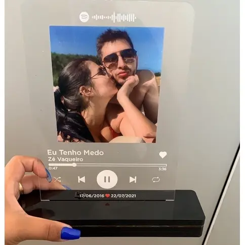 Luminária Romântica Presente Casal Foto Spotify Personalizada