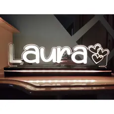 Abajur Nome Infantil Criança Presente Personalizado RGB 16 Cores