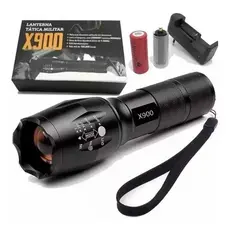 lanterna tática X900 led policial com zoom sinalizador bateria recarregável de longo alcance potente