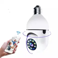 Câmera segurança wifi ip sem fio giratória 360 lampada bocal Rosca aplicativo Yoosee Full HD visão noturna  bivolt