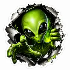 Adesivo Alienígena Alien para carro moto caminhão capacete não desbota, adesivo de vinil