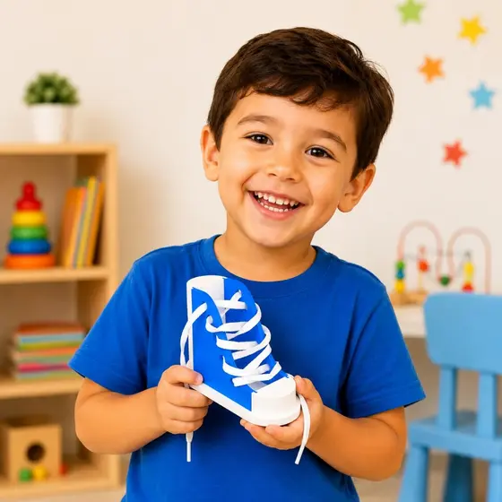 Tênis da Autonomia Sapatinho Educativo de Amarrar – Brinquedo Pedagógico Infantil