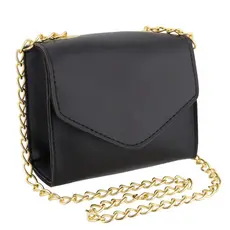 Bolsa Feminina Pequena de Alça Corrente Dourada Promoçao