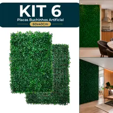 Kit Placas 40x60 Buchinhos Grama Artificial Jardim Vertical Parede Verde Muro inglês