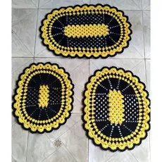 Kit de Banheiro 3 peças, tapetes de crochê para banheiro