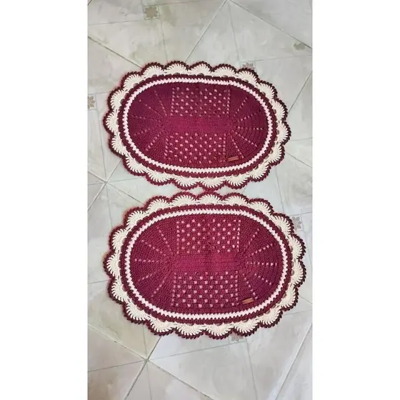 kit de tapetes de crochê, 2 peças