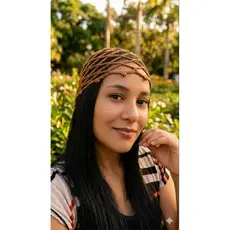 Touca de crochê Headpiece Praia / Moda Verão 2026 /  Look Boho Chic/ Acessório Moda trendy / Bandana artesanal