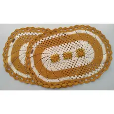 KIT DE Tapete Espiral Em Crochê - Com Aplicações em Flores 2 PEÇAS