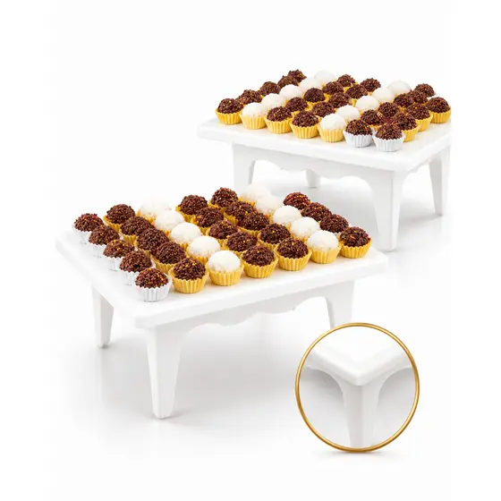Kit 2 Mesinha Suporte Porta Doces 19cm Decoração Mesa Festa