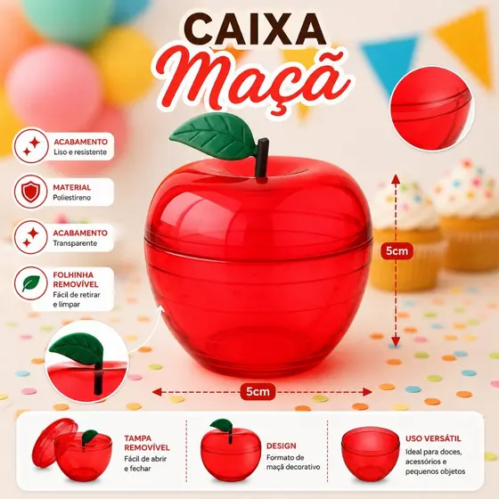 30 Mini Maçã Acrílico - Lembrancinha - Festa - Menor Preço!!