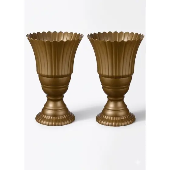Vaso Real - Vaso Decorativo - Luxo - Centro de Mesa - Plástico - Vaso 20 cm - 2 unidade