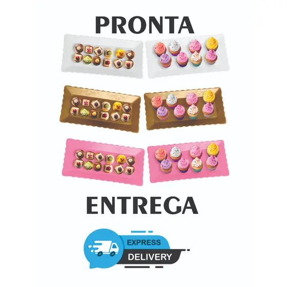 2 Bandeja Retangular Para Decoração - Para Doces - 30x15 cm