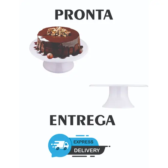 2 Boleira Lisa Grande - Suporte para Bolo - Bandeja para Doces - 26 cm