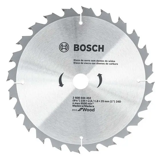 Disco de Serra 235mm p/ Madeira Bosch 24 Dentes de Widea Eco for Wood - 9.1/4"