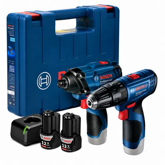 Chave de Impacto GDR 120-LI + Parafusadeira GSB 120-Li Bosch Baterias e Carregador