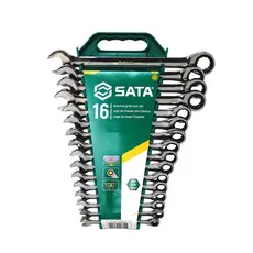 Jogo de Chave Combinada Catraca 8 a 24mm Sata com 16 Peças ST08034L