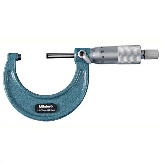Micrômetro Externo 25-50mm Mitutoyo com Catraca Graduação de 0,01mm